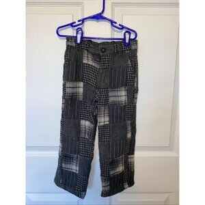 Gymboree Patchwork Style Boys Gray Pants With Houndstooth & Plaid Patterns sz 4